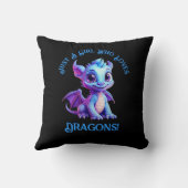 名前の追加文字- Just a Girl Who Loves Dragons! クッション (裏面)