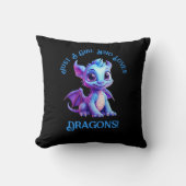 名前の追加文字- Just a Girl Who Loves Dragons! クッション (正面)