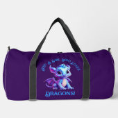 名前の追加文字- Just a Girl Who Loves Dragons! ダッフルバッグ (正面)