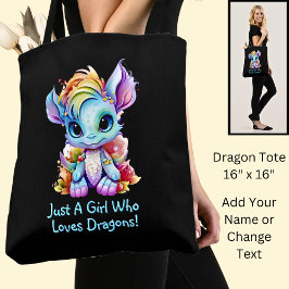 名前の追加文字- Just a Girl Who Loves Dragons! トートバッグ