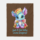 名前の追加文字- Just a Girl Who Loves Dragons! フリースブランケット (正面)