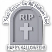 名前の追加文字、RIP 3D墓石はグレーを返す シール (正面)