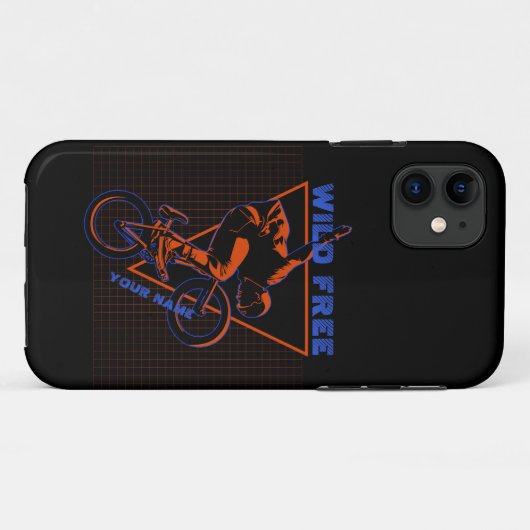 名前の追加文字BMXエクストリームフリースタイルレッドジオメトリック Case-Mate iPhoneケース (裏面(横))