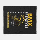 名前の追加文字BMXフリースタイルアーバンエクストリームスポーツ フリースブランケット (正面(横))
