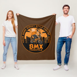 名前の追加文字BMXフリースタイル通りスタイルエキスパート フリースブランケット