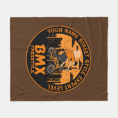 名前の追加文字BMXフリースタイル通りスタイルエキスパート フリースブランケット (正面(横))