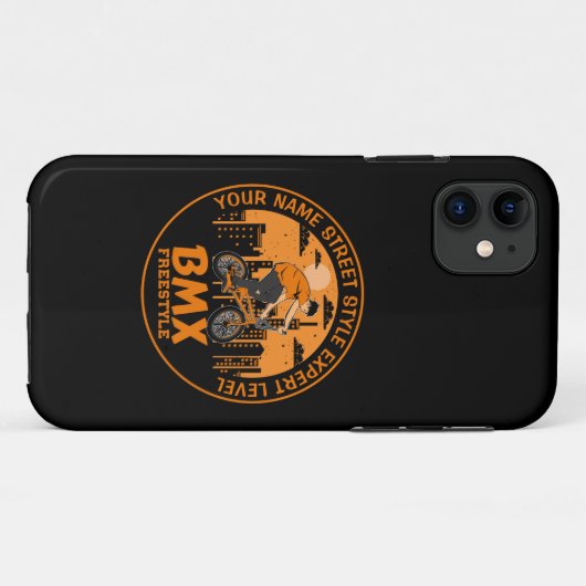 名前の追加文字BMXフリースタイル通りスタイルエキスパート Case-Mate iPhoneケース (裏面(横))