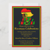 名前の追加日付詳細クワンザキャンドルアフリカパーティー 招待状 (正面)