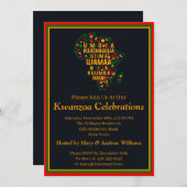名前の追加日付詳細クワンザ7原則パーティー 招待状 (正面/裏面)