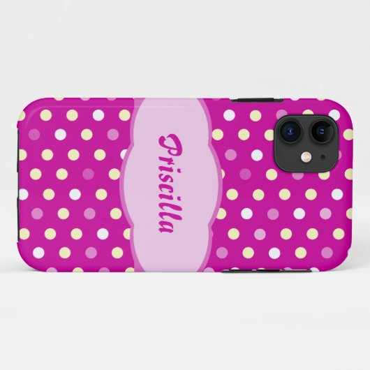 名前の追加水玉模様紫iphone5ケース Case-Mate iPhoneケース (裏面(横))