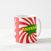 名前の追加漫画ブックスタイル文字黄色の赤の緑 コーヒーマグカップ (正面右)