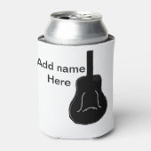 名前の追加白黒ギター文字ミュージカルインストール 缶クーラー (缶正面)