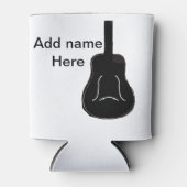 名前の追加白黒ギター文字ミュージカルインストール 缶クーラー (正面)