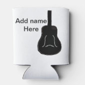 名前の追加白黒ギター文字ミュージカルインストール 缶クーラー (裏面)