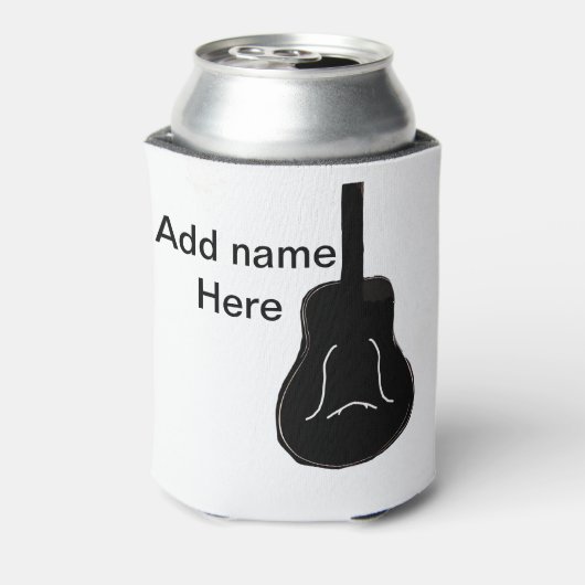 名前の追加白黒ギター文字ミュージカルインストール 缶クーラー (缶裏面)