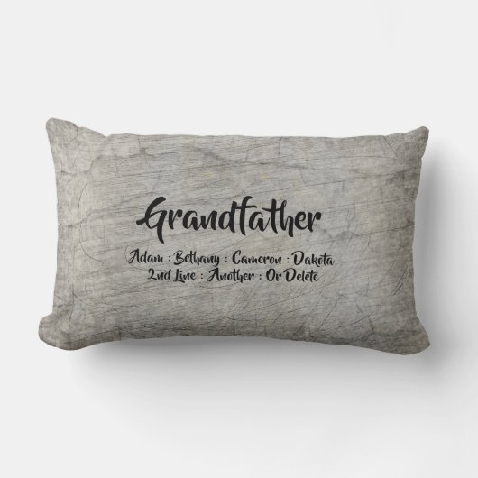 名前の追加祖父の孫の名前の変更 ランバークッション (正面)