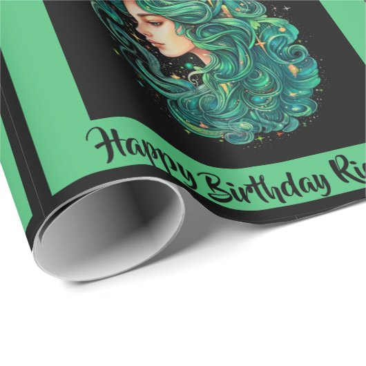 名前の追加誕生日占星術ギフト ラッピングペーパー (ロールコーナー)