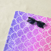 名前の追加金ゴールドピンクメイブマーメイドはかりで測 ビーチタオル (インサイチュ)