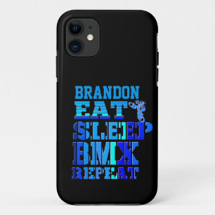 名前の追加食べSleep BMX Repeat Blue iPhone 11 ケース