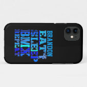 名前の追加食べSleep BMX Repeat Blue Case-Mate iPhoneケース (裏面(横))