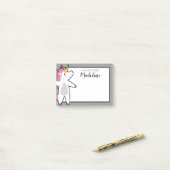 名前の追加 |おもしろいエアロビックユニコーン ポストイット (デスク上)