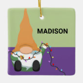 名前の追加 |かわいいクリスマス格言セラミックオーナム セラミックオーナメント (正面)