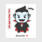 名前の追加,かわいいハロウィーン吸血鬼ブラックレッドブルー シール (シート)