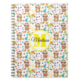 名前の追加 |かわいいハートスターズナマケモノ ノートブック