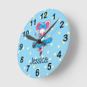 名前の追加 – かわいいバレリーナ女の子 ラウンド壁時計 (傾斜)