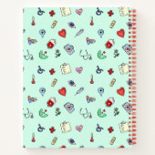 名前の追加 |かわいい医療アイコンのパターン ノートブック (裏面)