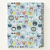 名前の追加 |かわいい部族の顔パターン ノートブック (裏面)