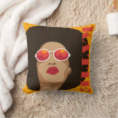 名前の追加 |アーモダントポップ・アートのガール クッション (ブランケット)