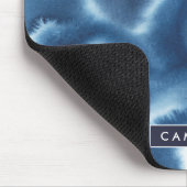 名前の追加 |インディジオ水色プリント円 マウスパッド (コーナー)