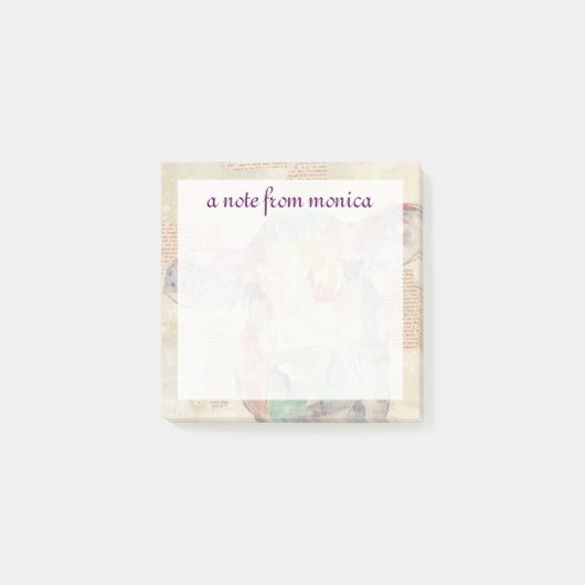 名前の追加 |ウオーターカラーファームコラージュカウス ポストイット (正面)