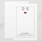 名前の追加|エレガント顔 便箋 (正面/裏面)