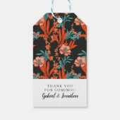 名前の追加 |オレンジ色の抽象芸術フローラ ギフトタグ (裏面)