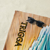 名前の追加、オーストラリアの走羊飼いの波 ビーチタオル (インサイチュ)