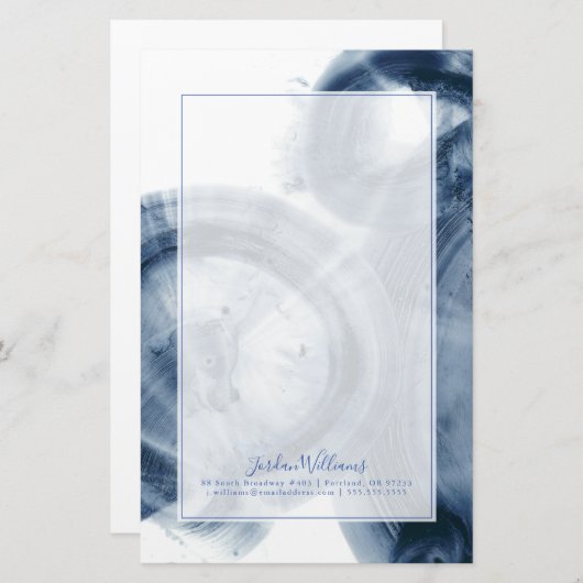 名前の追加|クェーサー-インキーブルーサークル 便箋 (正面/裏面)