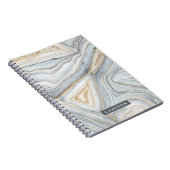 名前の追加 |グレーマーブル抽象デザイン ノートブック (右側)