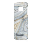 名前の追加 |グレーマーブル抽象デザイン Case-Mate SAMSUNG GALAXYケース (裏面左)