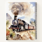 名前の追加/サブジェクト茶色の蒸気列車 ノートブック (裏面)