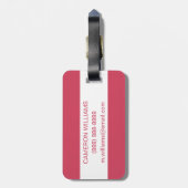 名前の追加 |サボテンのピンクの花 ラゲッジタグ (裏面縦)