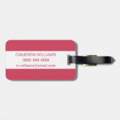 名前の追加 |サボテンのピンクの花 ラゲッジタグ (裏面横)