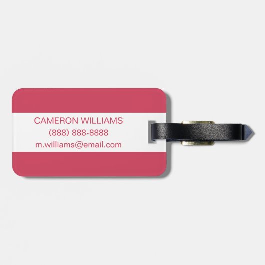 名前の追加 |サボテンのピンクの花 ラゲッジタグ (裏面横)