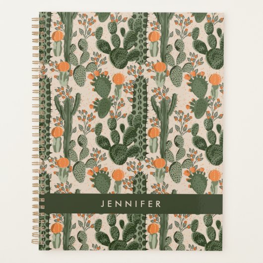 名前の追加 |サボテンカラフルのパターン プランナー手帳 (正面)