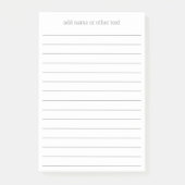 名前の追加 – シンプルセリフフォント(線あり) – 灰色 ポストイット (正面)