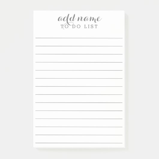 名前の追加 – シンプル行を含むタスク一覧 ポストイット (正面)