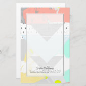 名前の追加|ジオメトリアートプリント 便箋 (正面/裏面)