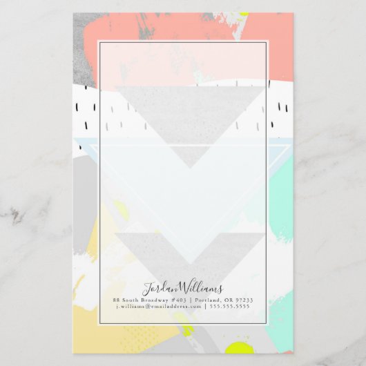 名前の追加|ジオメトリアートプリント 便箋 (正面)