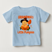 名前の追加/タイトルおじいちゃんの祖母の小さなかぼちゃの ベビーTシャツ (正面)